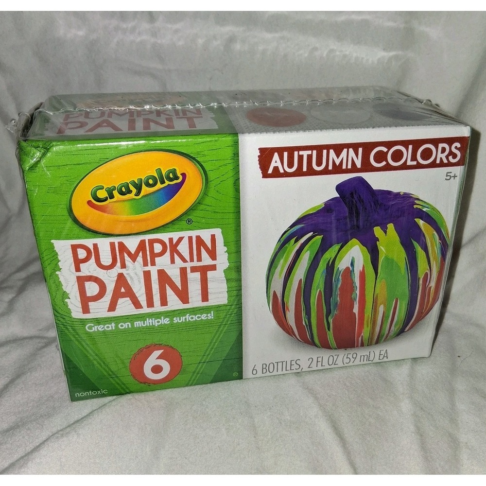 Crayola Pumpkin Paints Multi-Use Acrylic Paints Autumn Colors 6-2 oz Bottles NEW